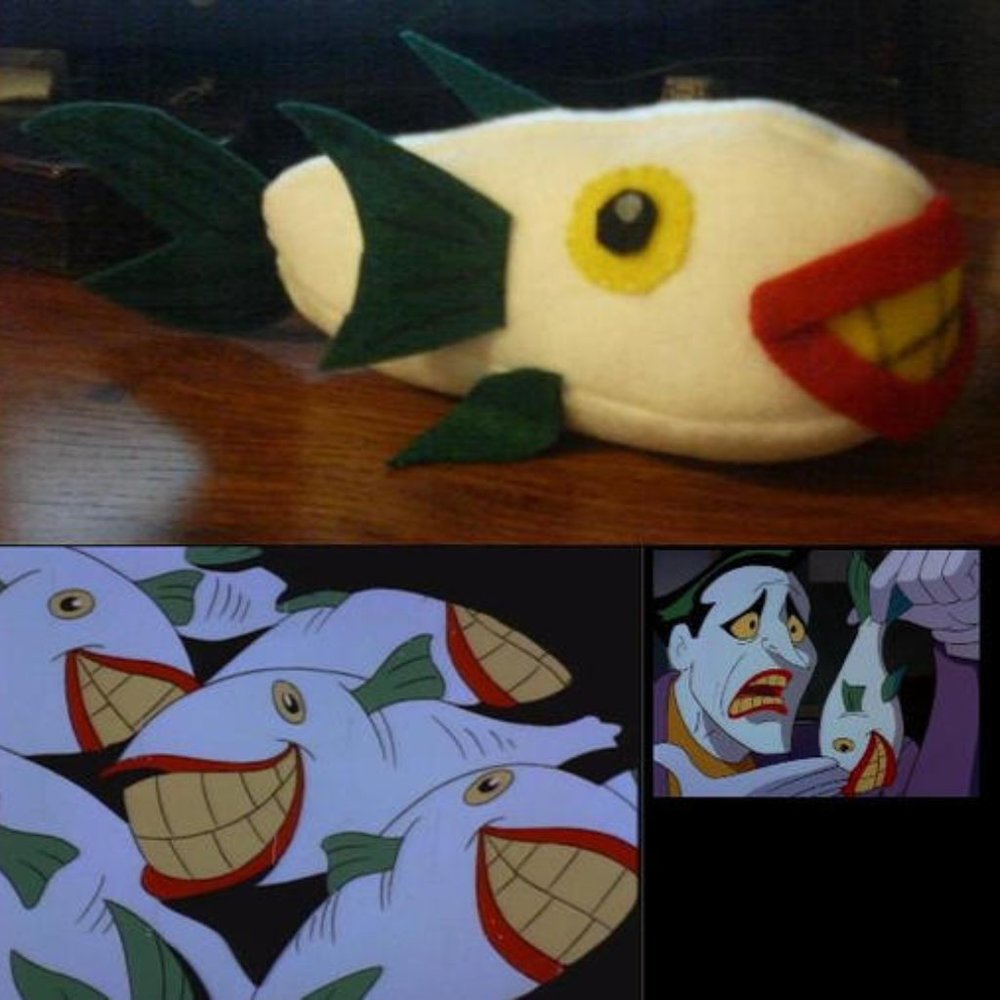 Handmade Anime Manga Cartoon Joker Fish Harley Quinn Cosplay Prop Plushie Plush!